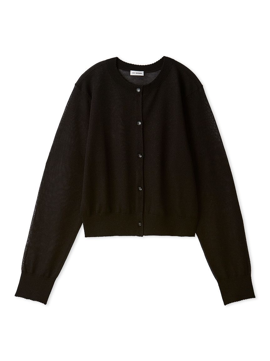 LILY BROWN「【ウォッシャブル】シアーラメカーディガン」|カーディガン|BLK