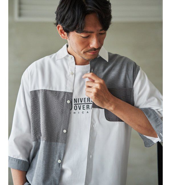 ikka「【MonoMax &times; 小泉孝太郎】7分袖冷感ブロックスシャツ「小泉孝太郎さん着用モデル」」|シャツ・ブラウス|