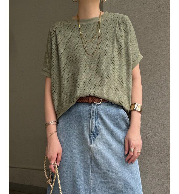Lbc with Life「【お得だ値】冷感アイレットレースプルオーバー」|Tシャツ・カットソー|