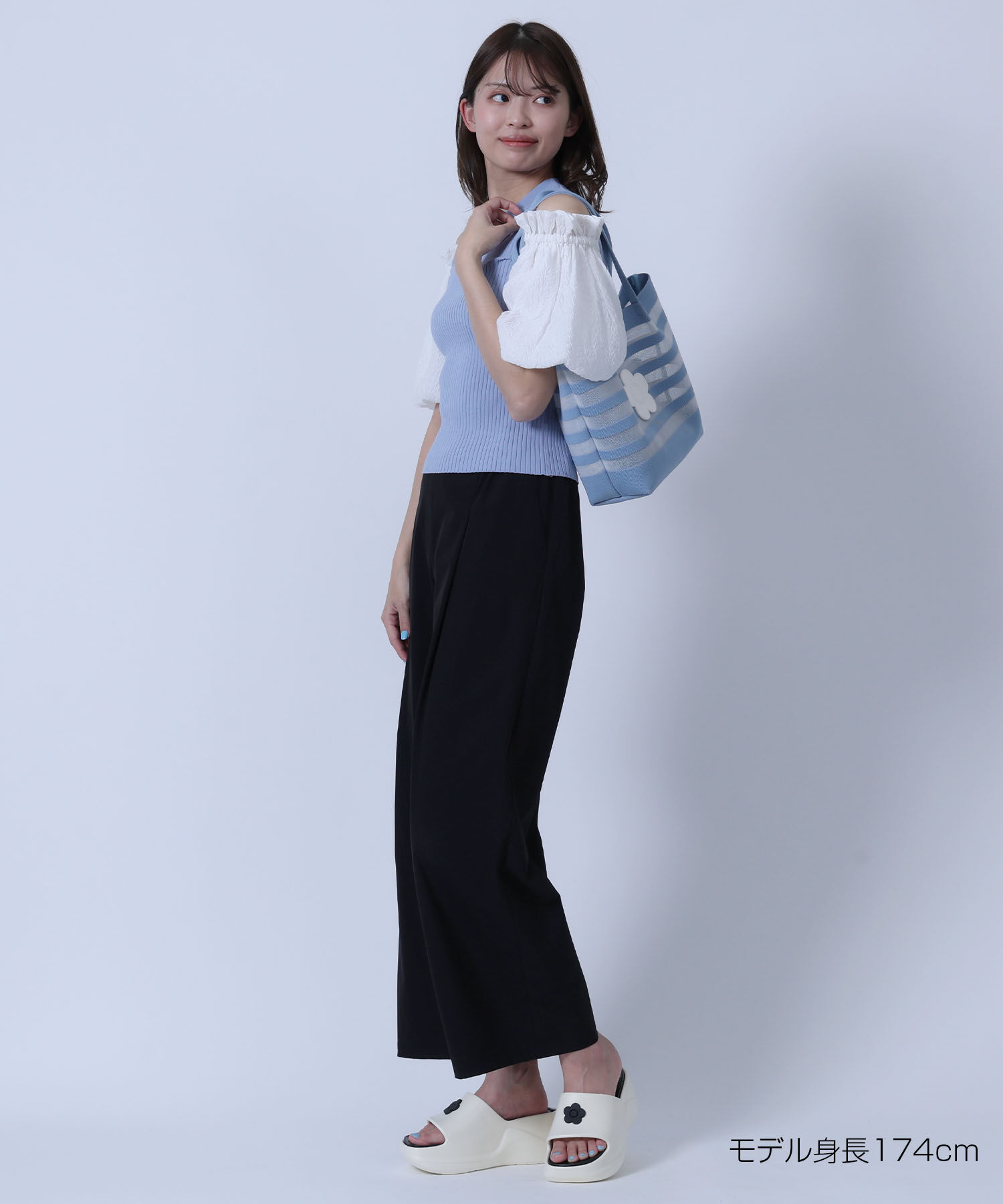 MARY QUANT「ストレッチワイド パンツ」|スラックス|