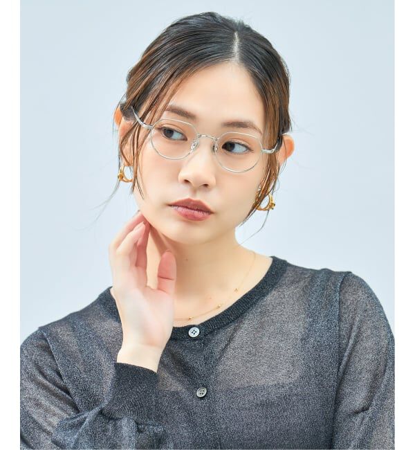  「[黒石奈央子さん ｺﾗﾎﾞ] Zoff｜Naoko Kuroishi メガネ | クラウンパント 伊達・度付き レンズ交換券付」|メガネ|シルバー