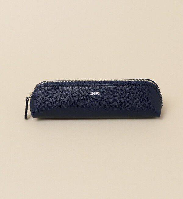 SHIPS「SHIPS:【SAFFIANO LEATHER】イタリアンレザー ペンケース」|その他|ネイビー