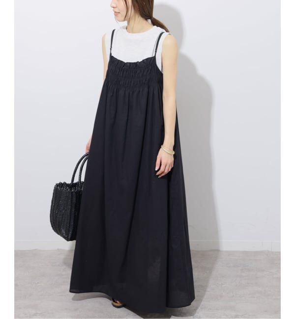 JOURNAL STANDARD relume「リネンミックスギャザーキャミワンピース」|ワンピース|ブラック