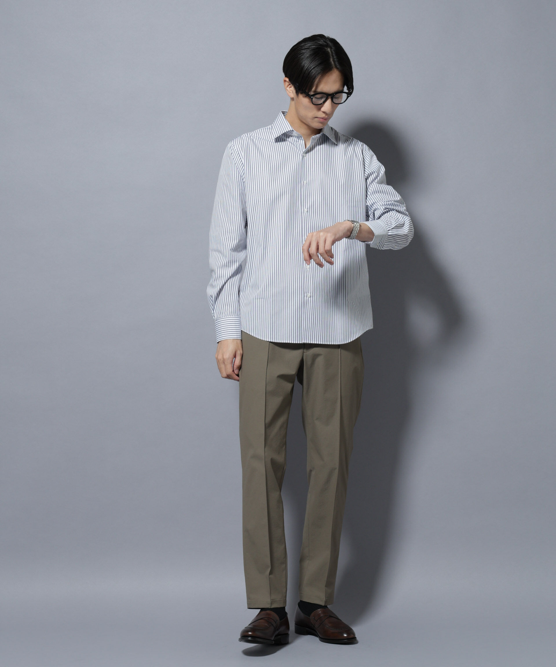 nano･universe「「N shirt」Anti Soaked(R)汗染み防止セミワイドカラーシャツ長袖」|シャツ・ブラウス|