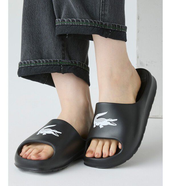LACOSTE「レディース SERVE SLIDE 2.0 224 1 CFA」|サンダル|ブラック&times;ホワイト