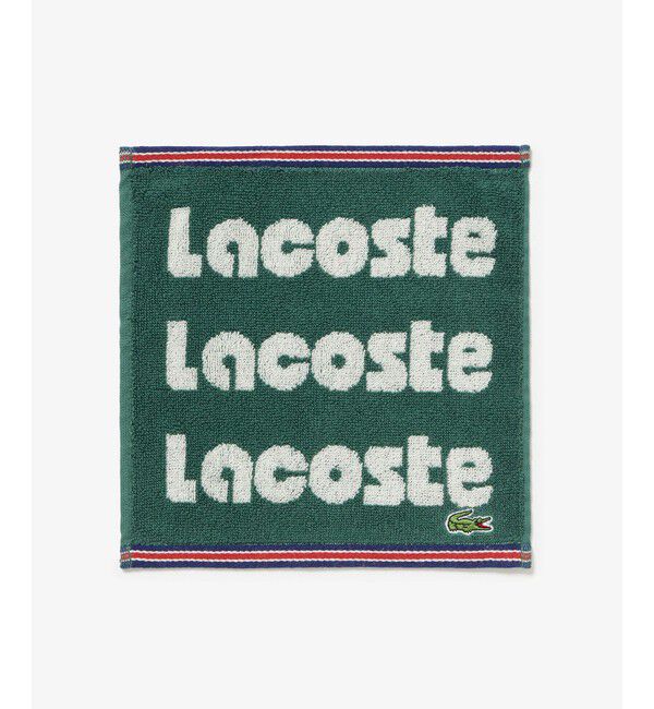 LACOSTE「ブランドネームロゴジャカードパイル地ハンカチタオル」|タオル|グリーン