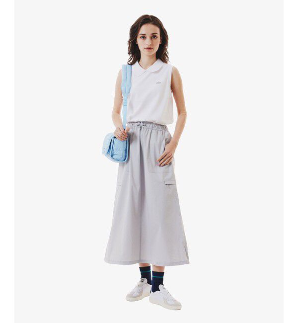 LACOSTE「コットン鹿の子 メッシュカラー バックボタンノースリーブポロシャツ」|ポロシャツ|