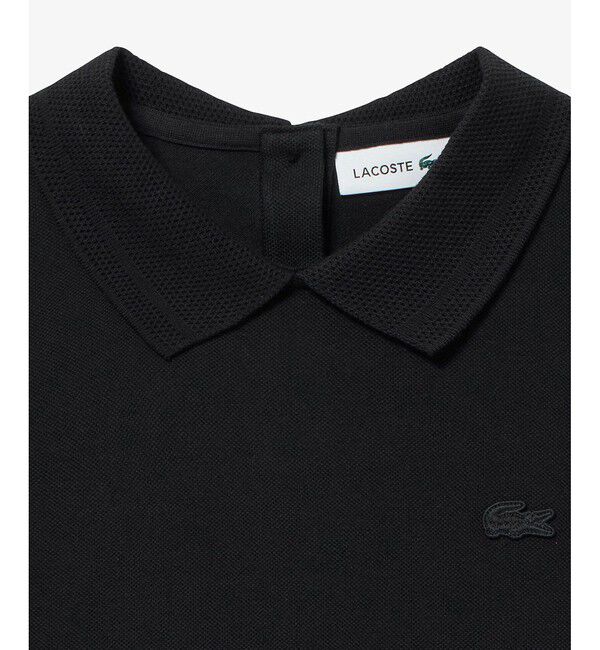 LACOSTE「コットン鹿の子 メッシュカラー バックボタンノースリーブポロシャツ」|ポロシャツ|