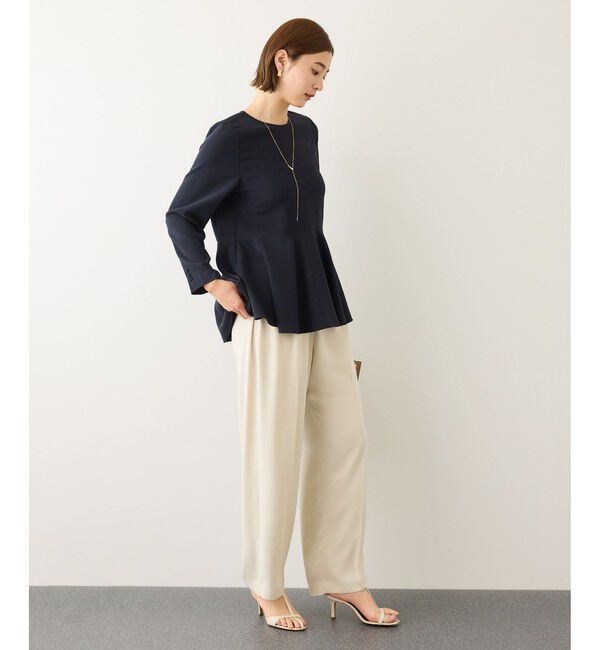 ROPE「トリアセダブルクロス ペプラムブラウス/セットアップ対応・イージーケア・26SS」|シャツ・ブラウス|