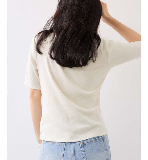 VIS「【夏トク価格】テレコリブハーフスリーブドレーププルオーバー」|Tシャツ・カットソー|