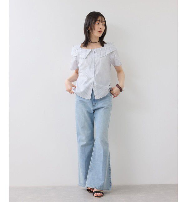VIS「【夏トク価格】オフショルライクハーフスリーブブラウス/イージーケア」|シャツ・ブラウス|