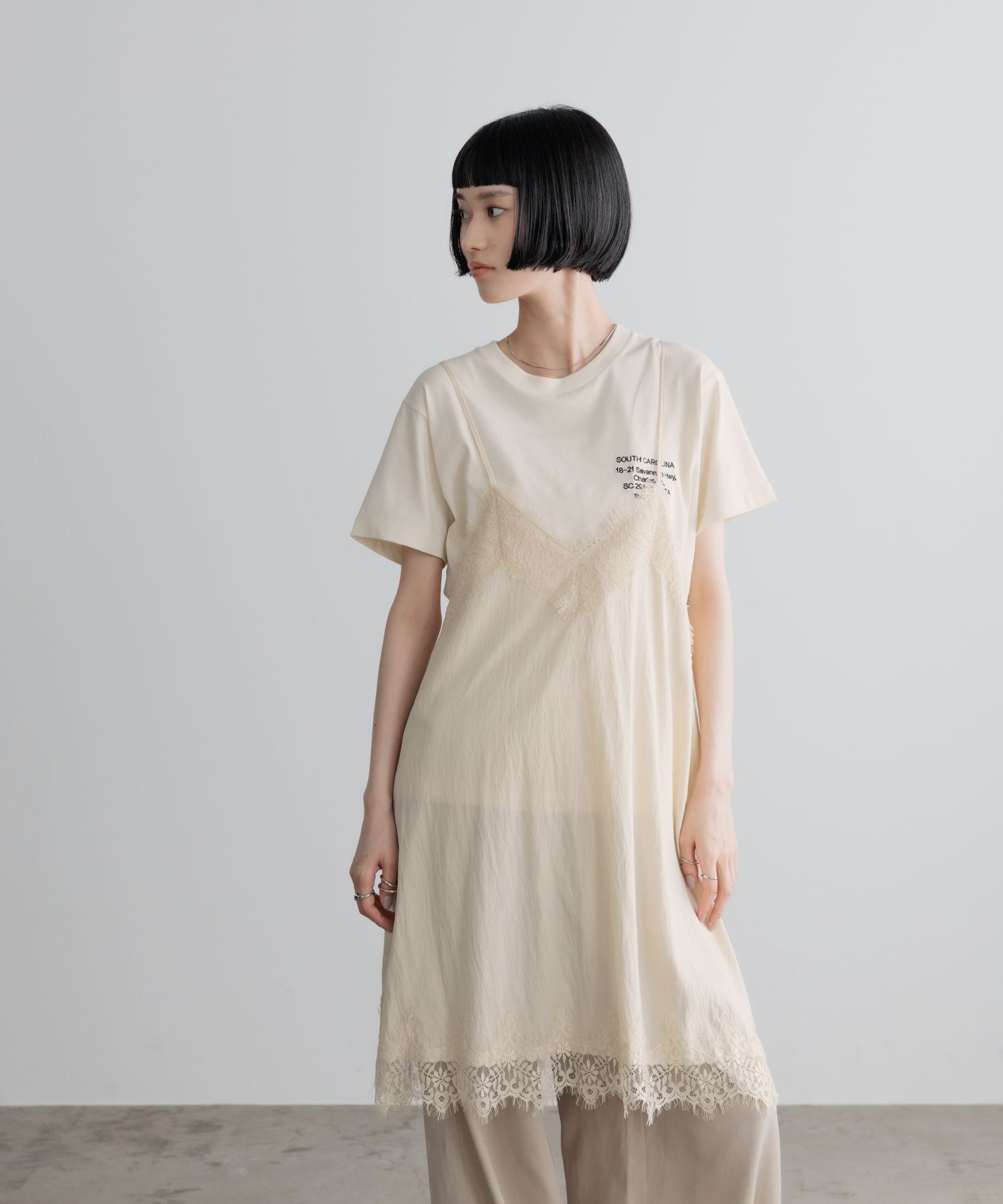 LOWRYS FARM「ビンテージレースミニワンピース」|ワンピース|