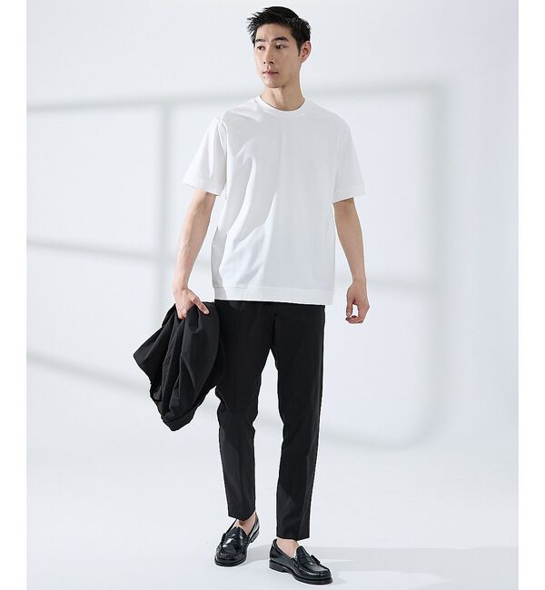 ABAHOUSE「【SMART CLOSET】シルケット天竺 ワイドリブ Tシャツ / 接触冷感」|Tシャツ・カットソー|