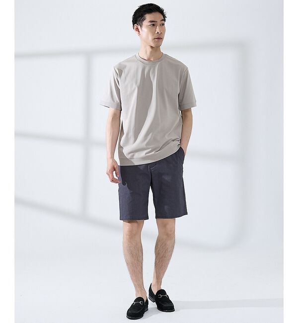ABAHOUSE「【SMART CLOSET】シルケット天竺 ワイドリブ Tシャツ / 接触冷感」|Tシャツ・カットソー|