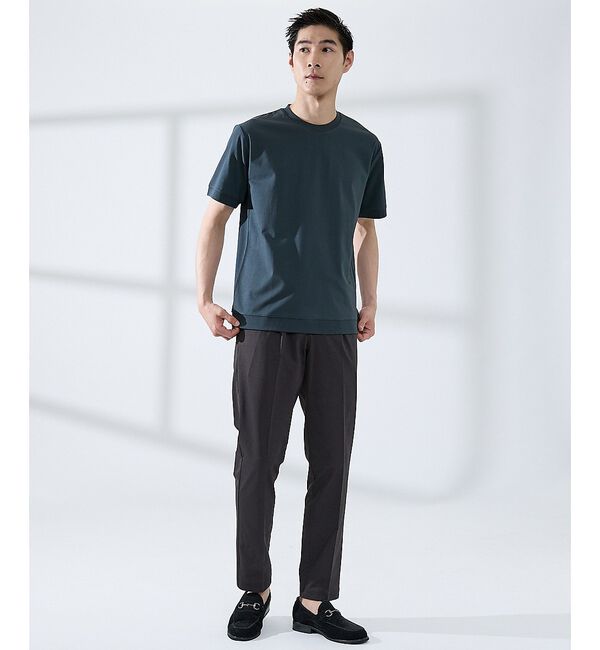 ABAHOUSE「【SMART CLOSET】シルケット天竺 ワイドリブ Tシャツ / 接触冷感」|Tシャツ・カットソー|