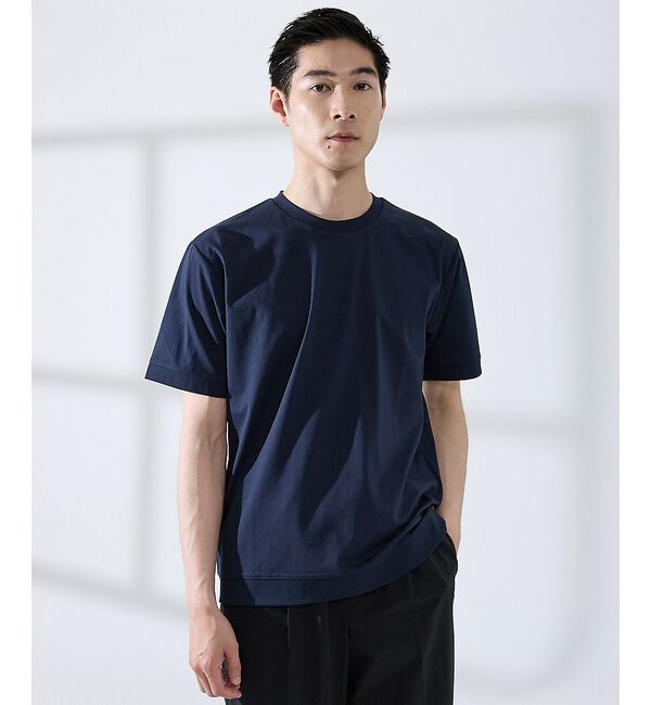 ABAHOUSE「【SMART CLOSET】シルケット天竺 ワイドリブ Tシャツ / 接触冷感」|Tシャツ・カットソー|