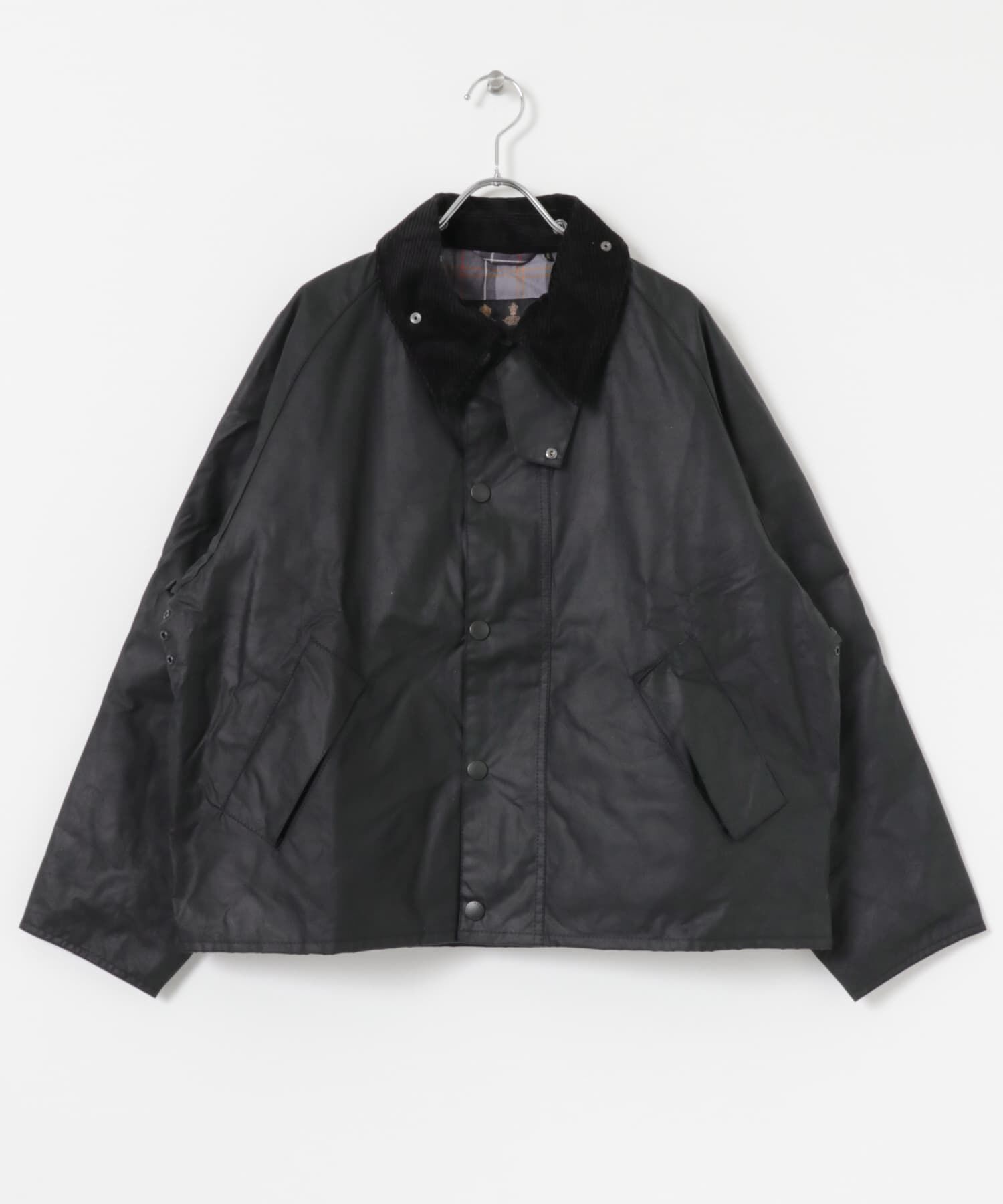 URBAN RESEARCH DOORS「OS TRANSPORT WAX JACKET」|ノーカラーコート|ブラック