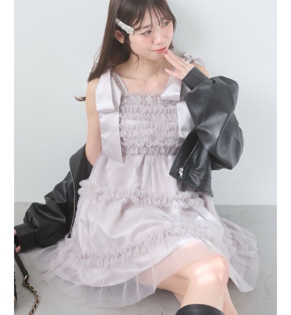  「フリルチュールミニワンピース」|ワンピース|ｸﾞﾚｰｼﾞｭ