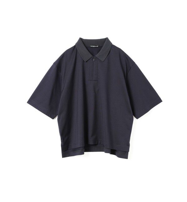mizuiro ind「mizuiro ind ジップアップポロシャツ」|Tシャツ・カットソー|ネイビー