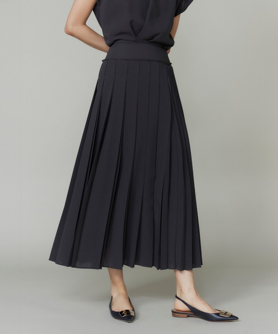la veille by SUPERIOR CLOSET「アシンメトリープリーツスカート　」|スカート|グレー1