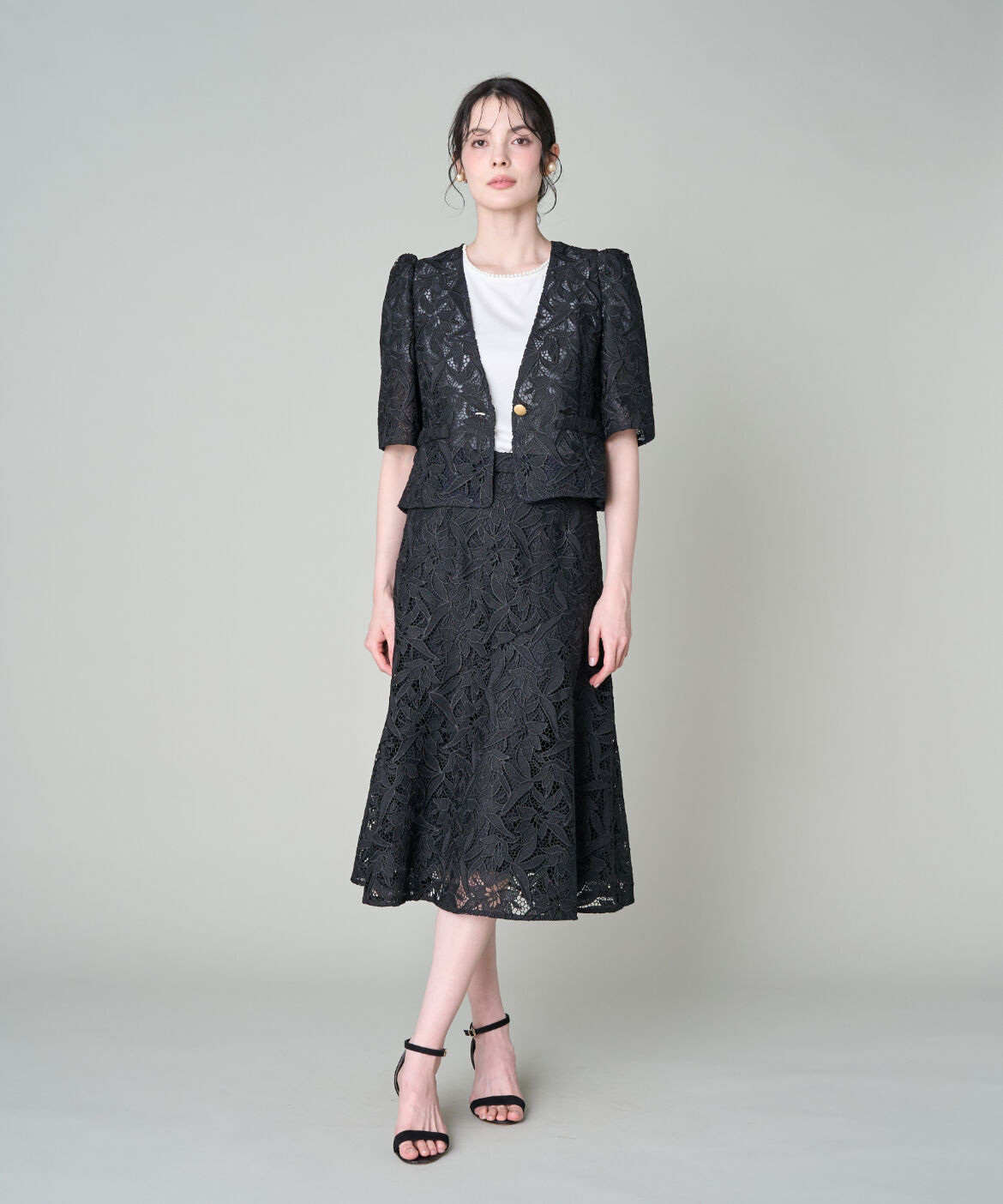 Maglie le cassetto「《プラスサイズ》フラワーレース柄スカート《M Maglie le cassetto》」|スカート|