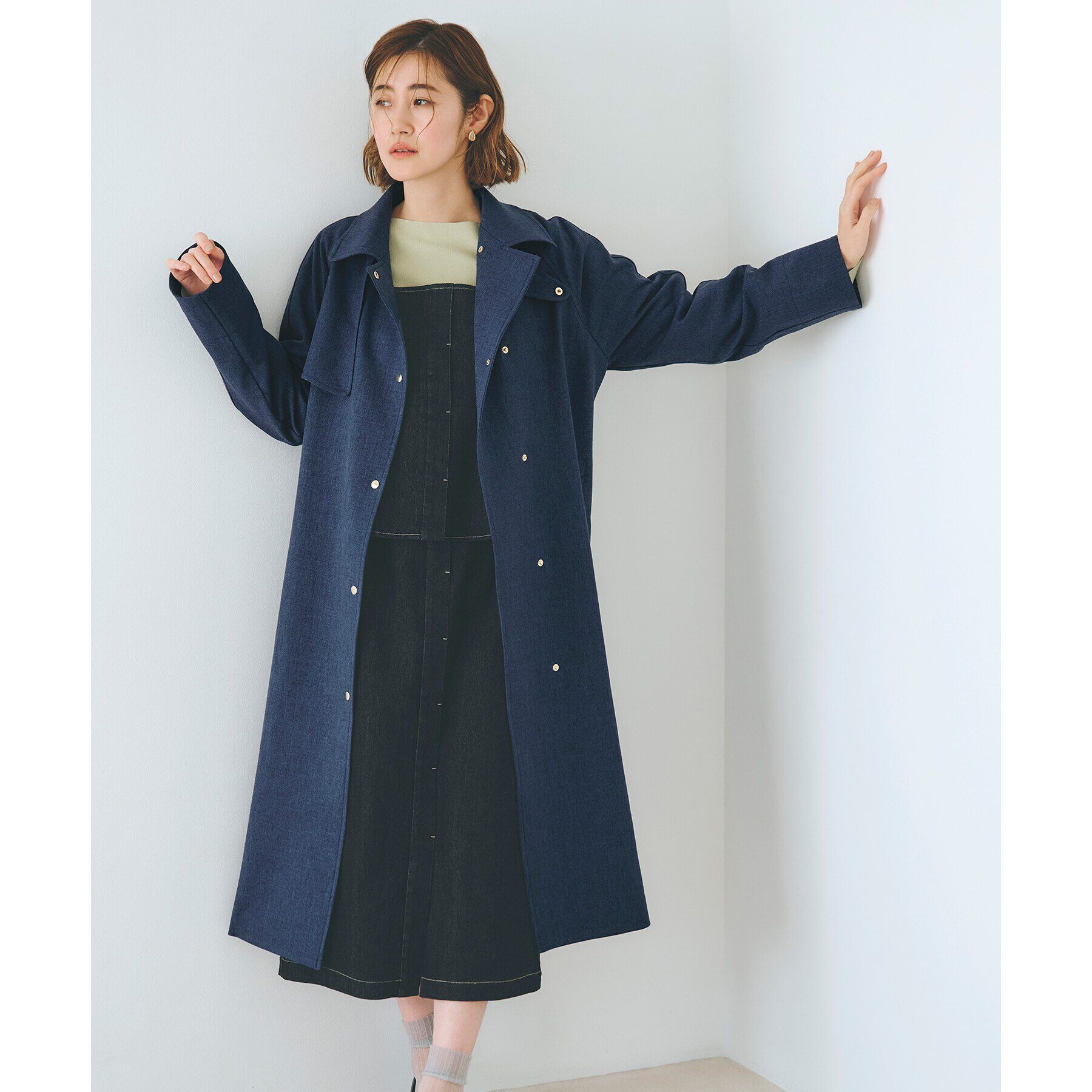 grove「【雑誌掲載】ツイルトレンチコート」|トレンチコート|ネイビー(094)