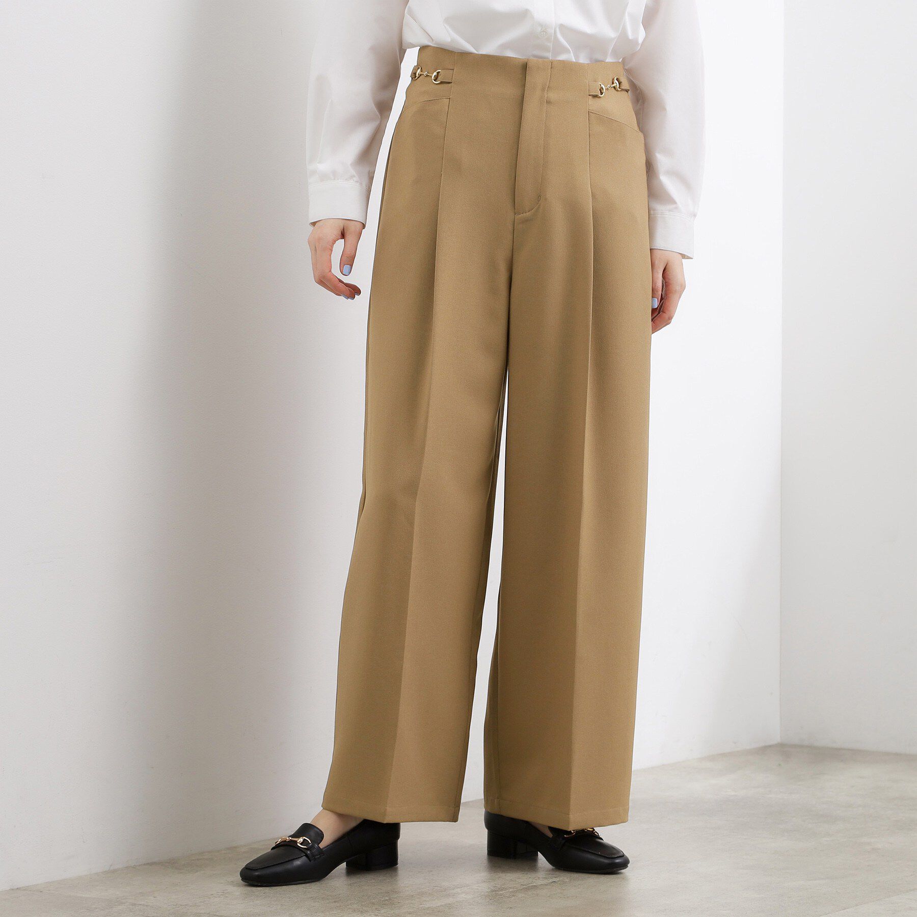 grove「シンプルを品よく格上げ　サイドビットワイドパンツ」|その他|モカブラウン(042