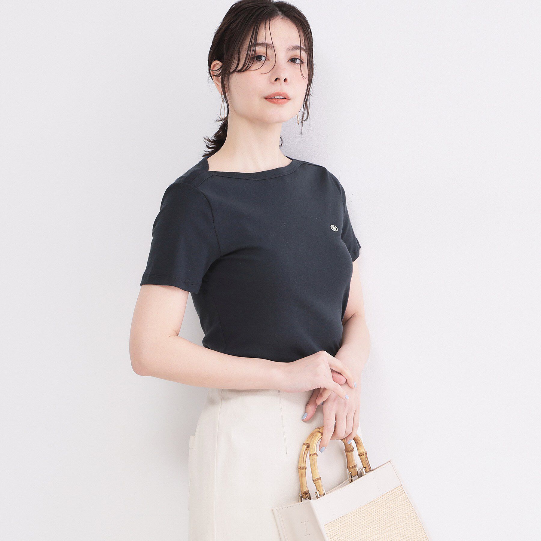 OPAQUE.CLIP「【PETIT BATERU／プチバトー】ボートネック半袖Tシャツ」|Tシャツ・カットソー|ネイビー(094)