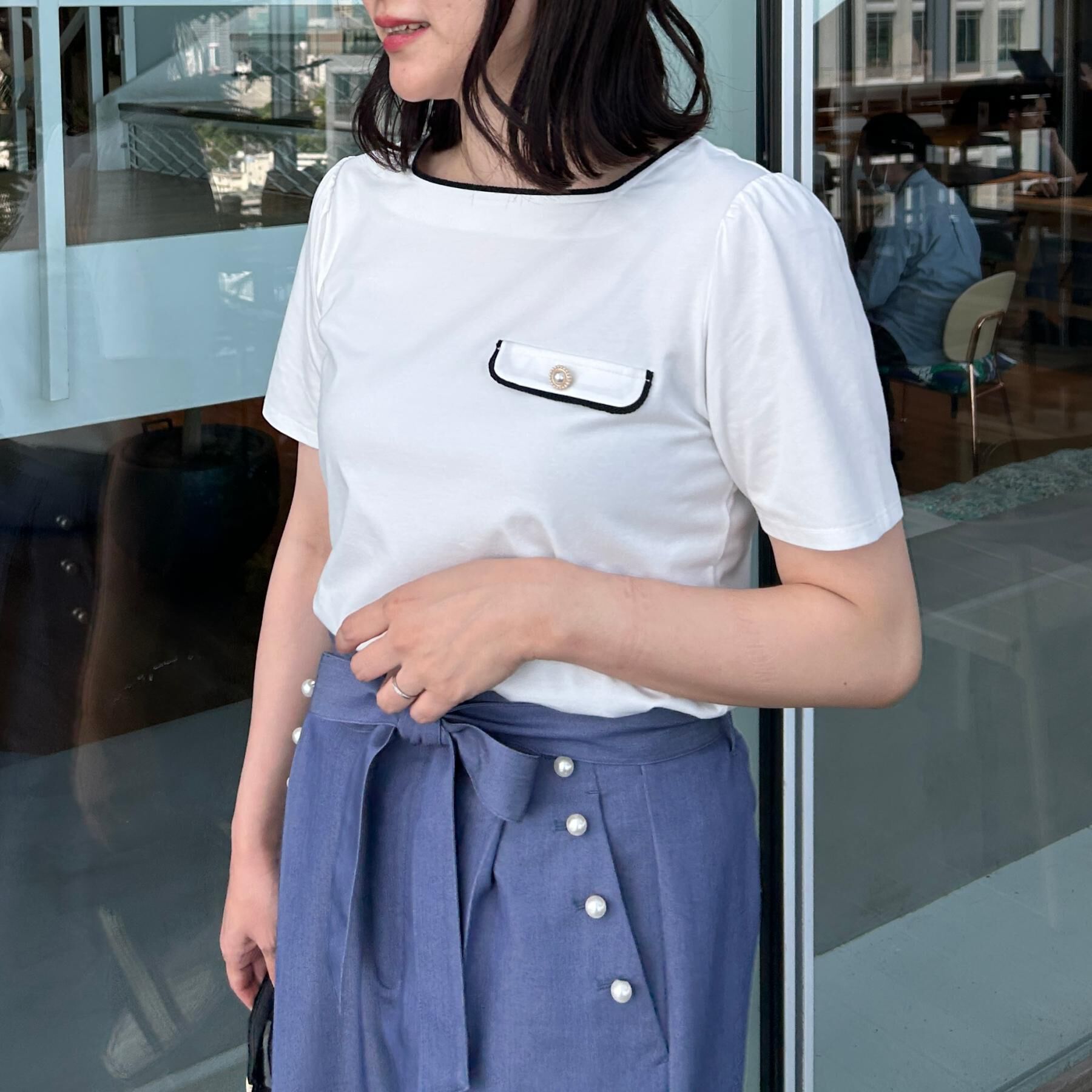 Couture broach「【接触冷感・UVカット・洗える】マリンコードTシャツ」|Tシャツ・カットソー|