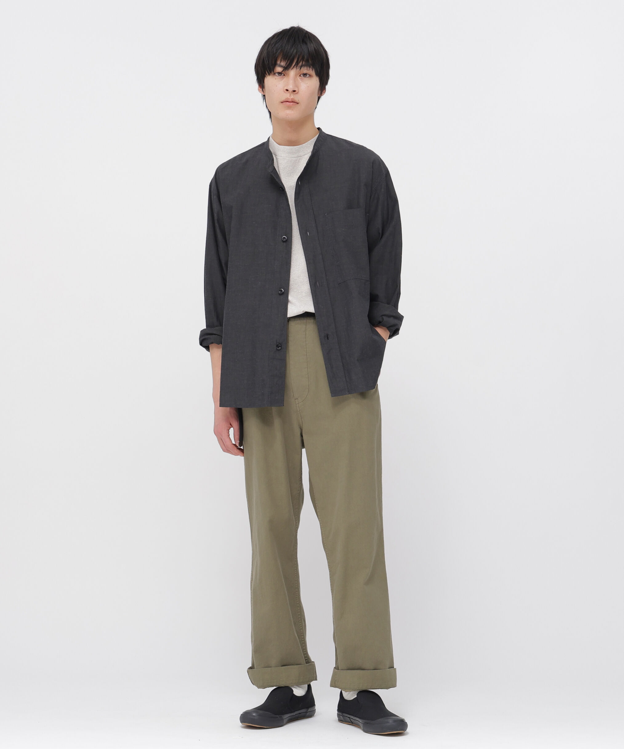 MHL.「BELGIAN LINEN COTTON PLAINWEAVE TROUSERS」|その他|KHAKI