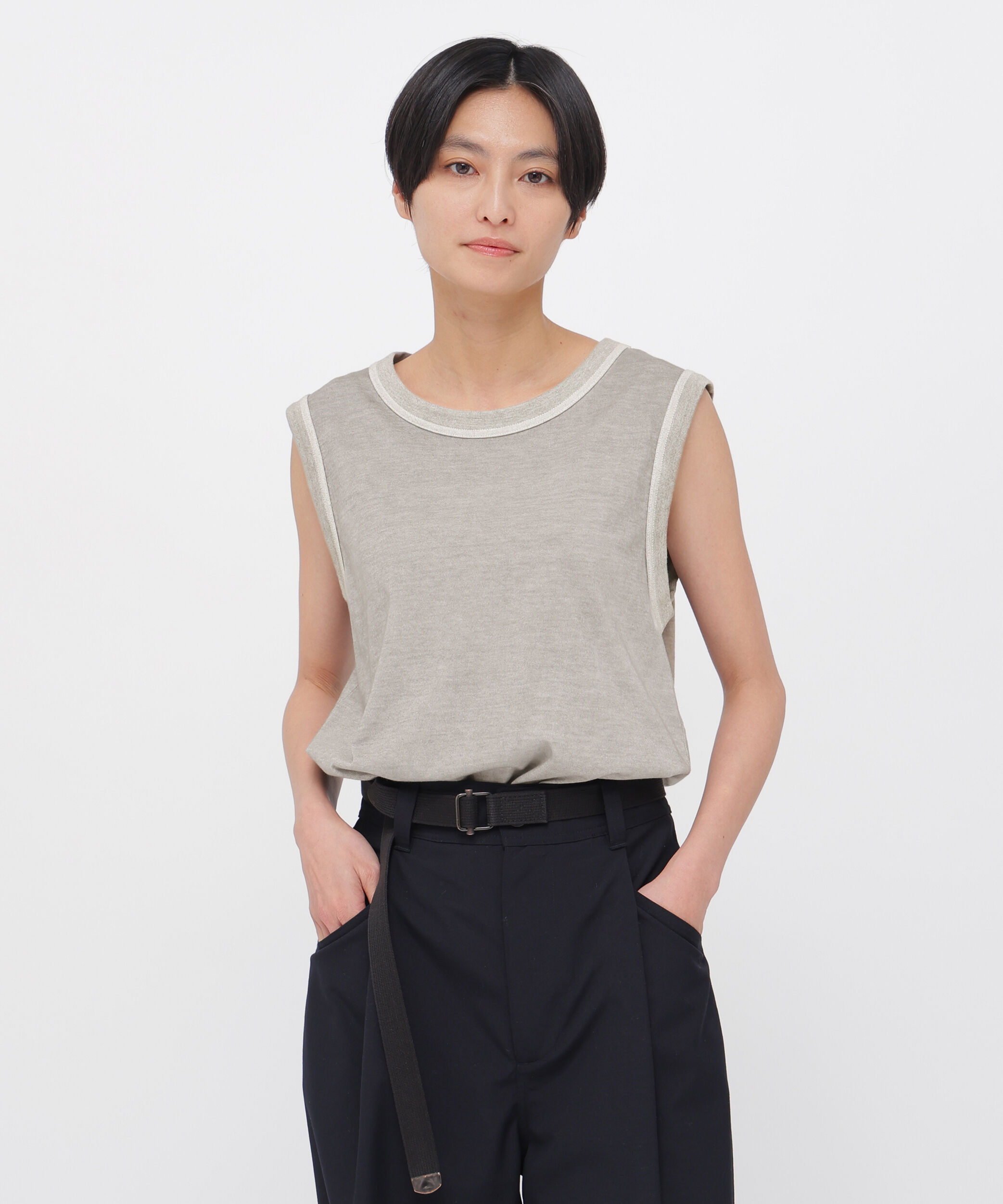 MHL.「GARMENT DYE BASIC JERSEY TOP」|Tシャツ・カットソー|GREY