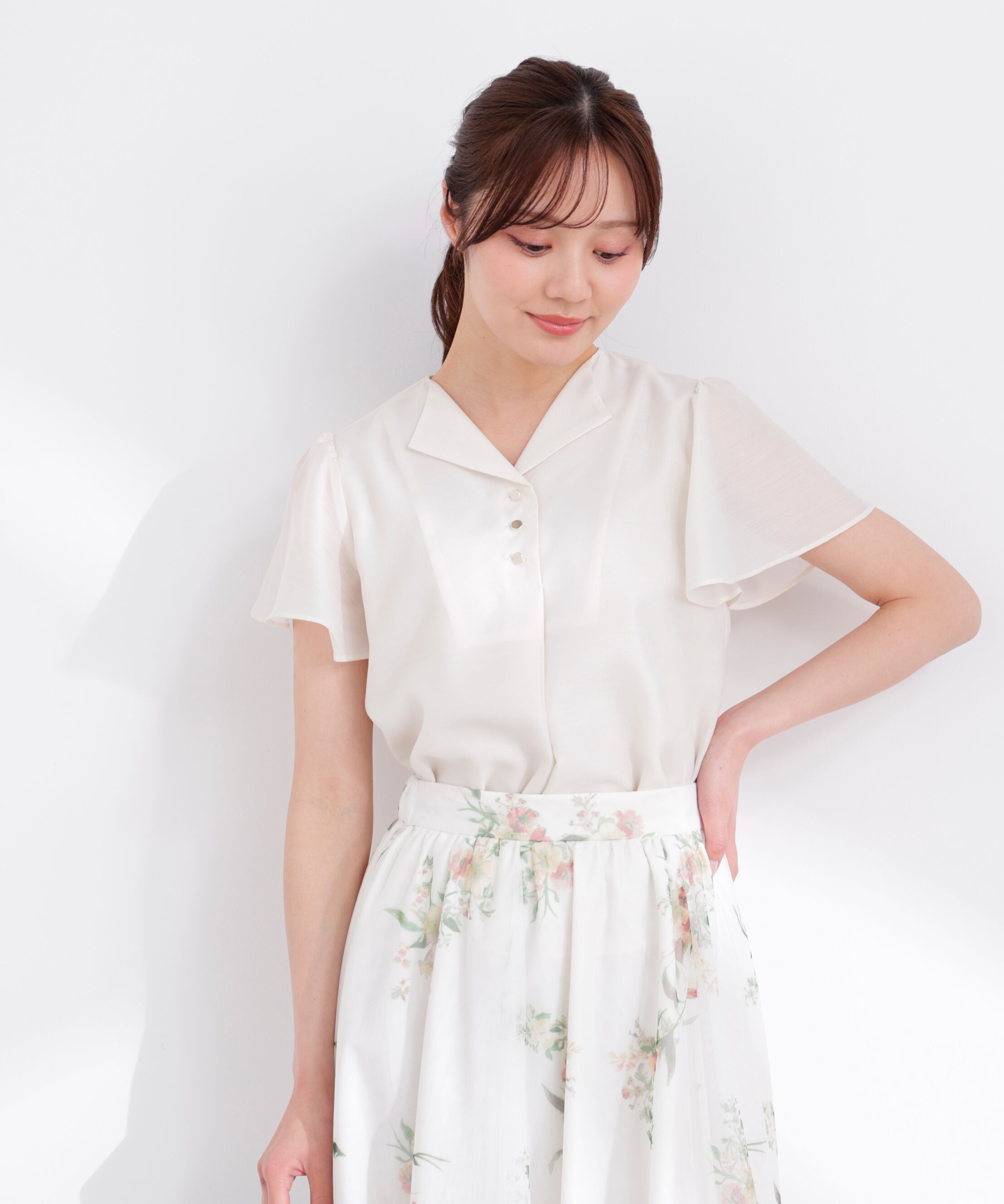 PROPORTION BODY DRESSING「フレアスリーブ開襟ブラウス 26SS」|シャツ・ブラウス|