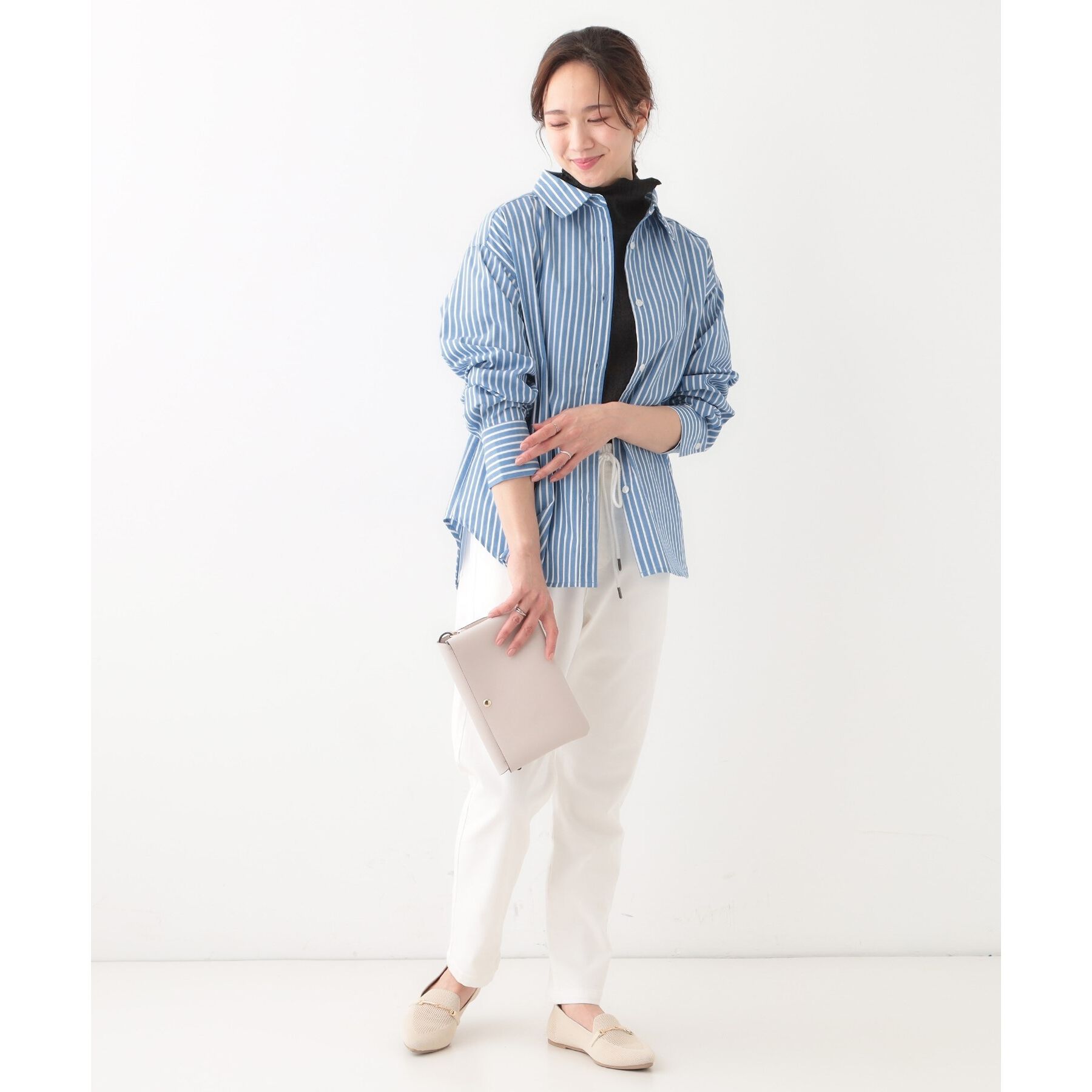 SHOO･LA･RUE「【洗える/SS-3L/美脚シルエット】アクティブ派のデニム イージーテーパードパンツ」|その他|