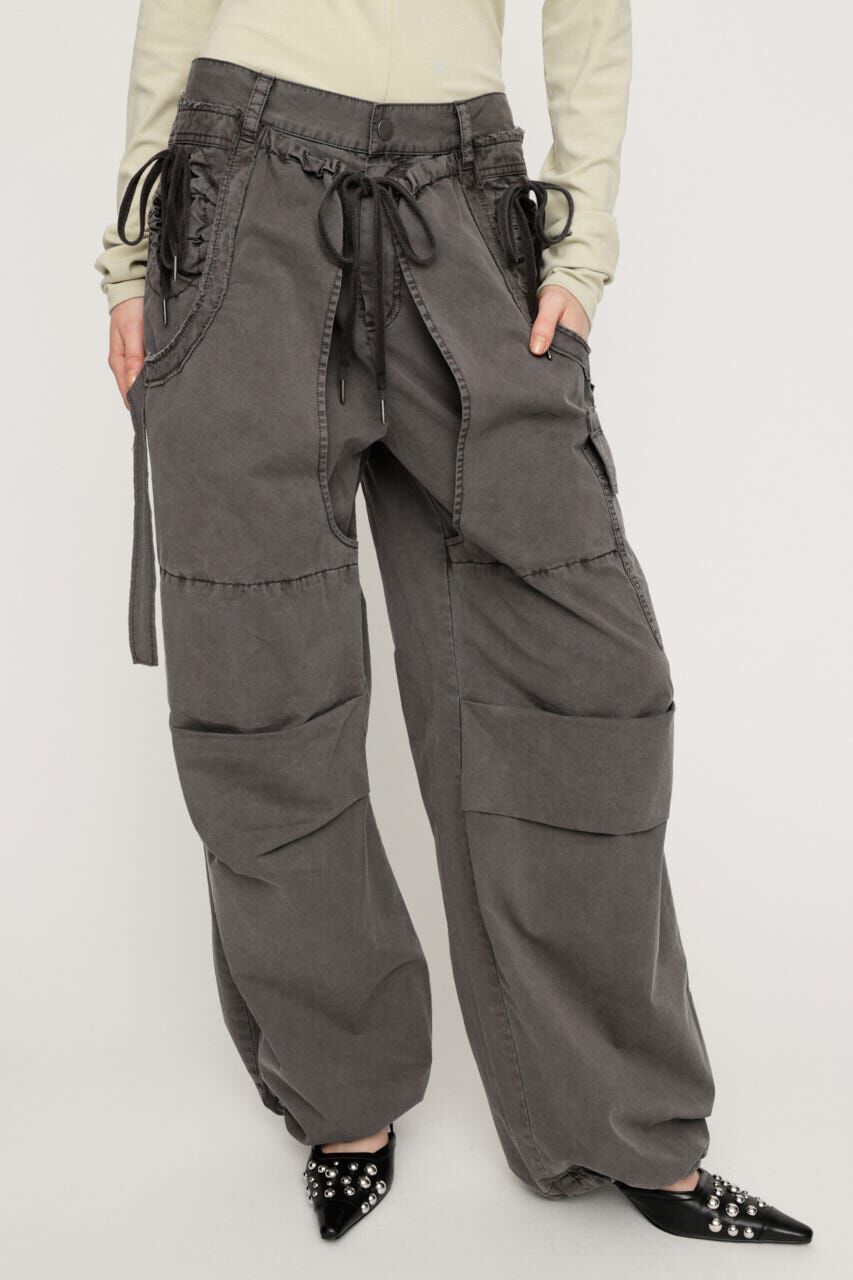 SLY「TUCK WIDE WOVEN パンツ」|その他|L/BLK1