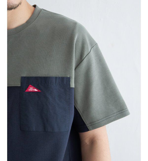 ikka「URBAN NATURE LIFE アーバンネイチャーライフ バイカラー切り替えTシャツ」|Tシャツ・カットソー|