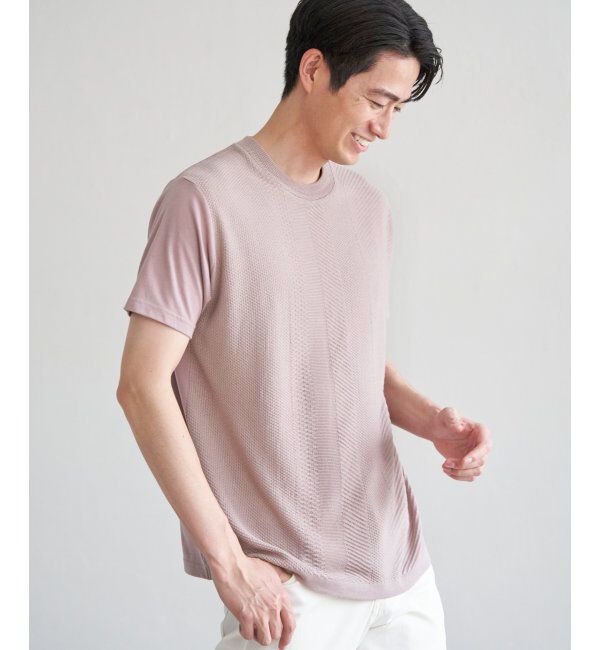ikka「ニットドッキングTシャツ」|Tシャツ・カットソー|