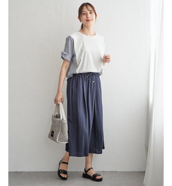 ikka「【接触冷感】異素材切り替えプルオーバー」|その他|
