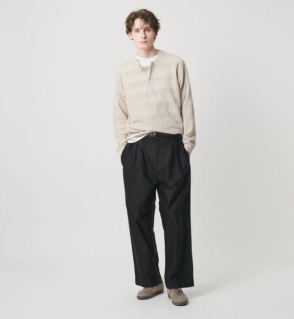 BEAUTY&YOUTH UNITED ARROWS「テクスチャード 3ボタン ヘンリーネック ニット ウォッシャブル」|ニット・セーター|