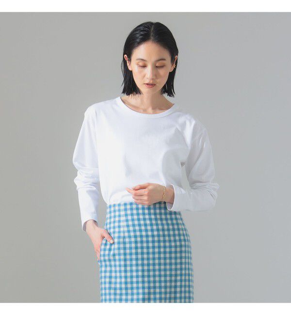 Demi-Luxe BEAMS 「【別注】ATON / DRY COTTON JERSEY ロングスリーブ Tシャツ」|Tシャツ・カットソー|WHITE