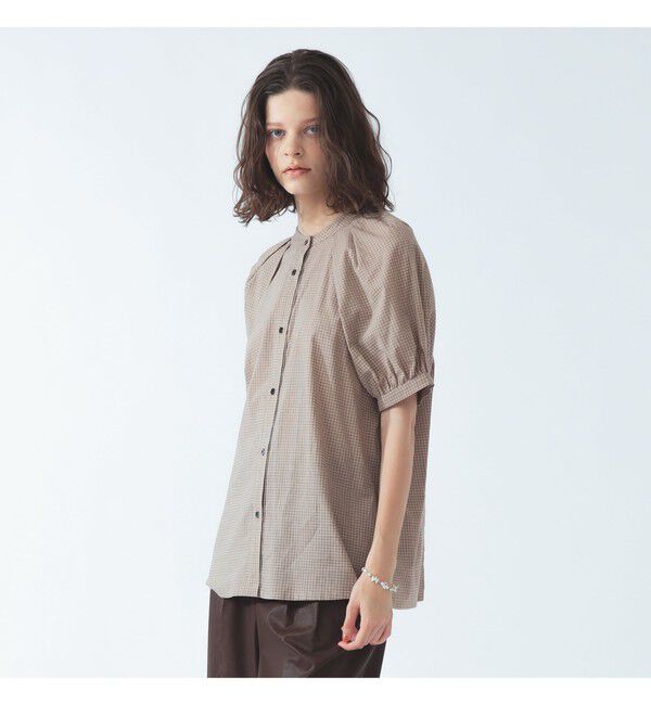 Ray BEAMS 「チェック バックオープン ブラウス」|シャツ・ブラウス|BEIGE