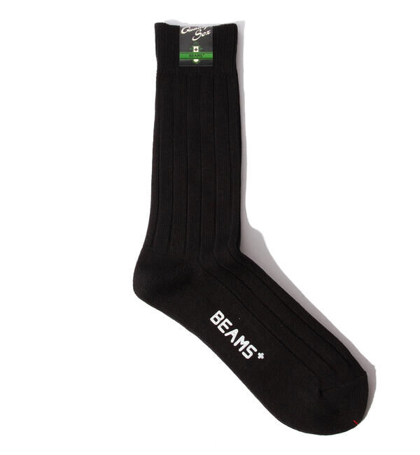 BEAMS PLUS「BEAMS PLUS / ソリッド リブソックス」|ソックス|BLACK