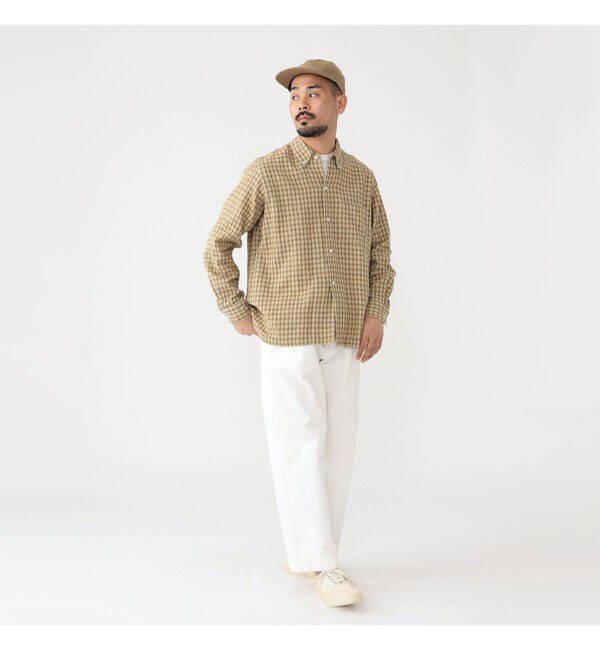 BEAMS PLUS「ダブルフェイス チェック オープンカラー ボタンダウン シャツ」|シャツ・ブラウス|