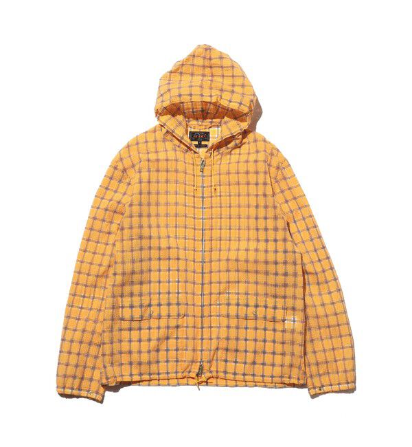 BEAMS PLUS「Swing Jacket Hoodie Nylon Airy Plaid」|ブルゾン・スタジャン|ORANGE