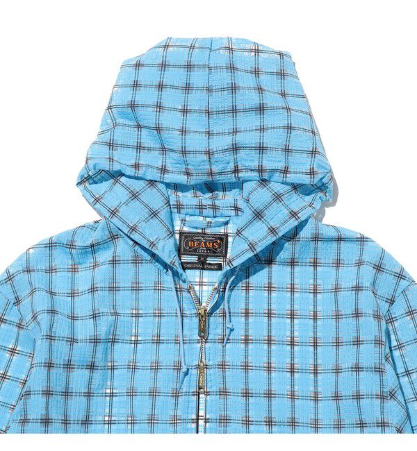 BEAMS PLUS「Swing Jacket Hoodie Nylon Airy Plaid」|ブルゾン・スタジャン|