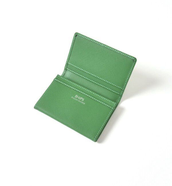 SHIPS「SHIPS:【SAFFIANO LEATHER】イタリアンレザー  カードケース （名刺入れ）」|名刺入れ・カードケース|グリーン