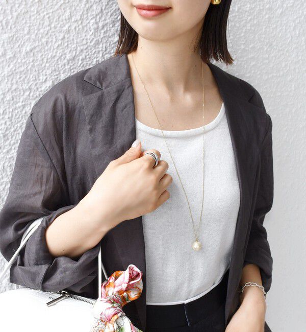 SHIPS for women「ガラス パール アジャスター ロング ネックレス」|ネックレス|ゴールド