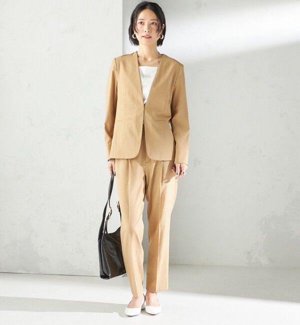 SHIPS for women「〈手洗い可能〉FUNCTIONAL カラーレス ジャケット（セットアップ対応）」|ノーカラージャケット|