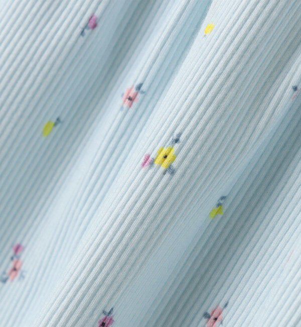 SHIPS KIDS「SHIPS KIDS:70～80cm /フラワー テキスタイル リブ ロンパース」|ロンパース|