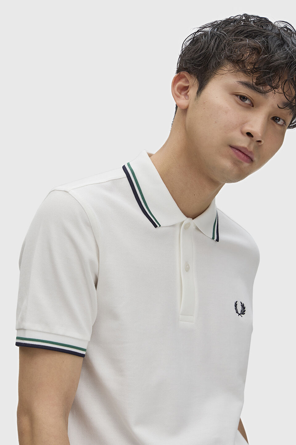 FRED PERRY 「The Fred Perry Shirt M3600／フレッドペリー ポロシャツ M3600」|ポロシャツ|SNOW WHT/GRN/NVY