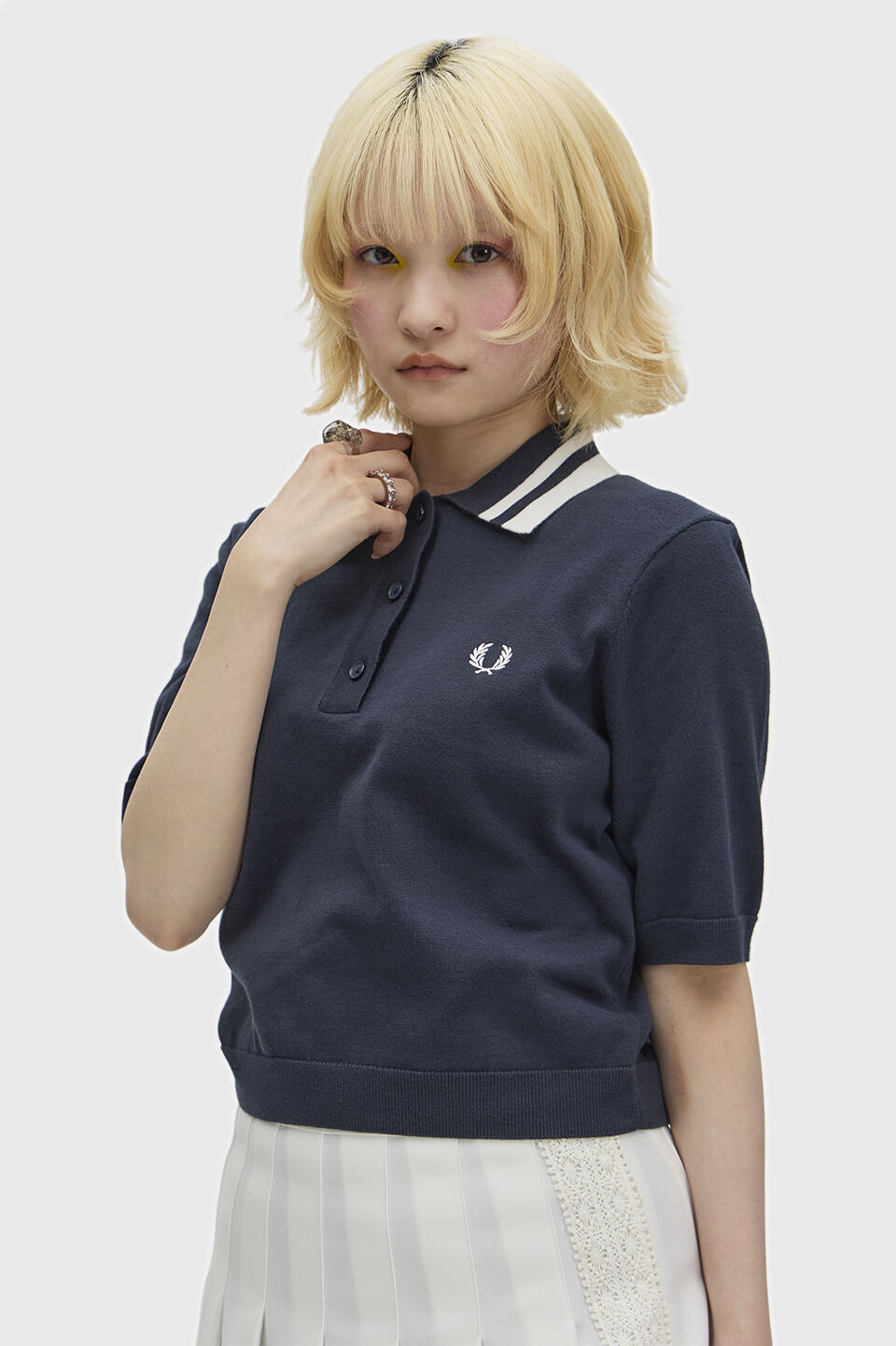 FRED PERRY 「Bold Twin Tipped Knitted Shirt／ボールドツインティップニットポロシャツ」|ポロシャツ|